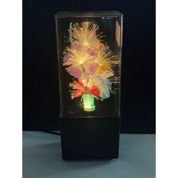 Ho Ho Arts Fiber Optic LED Flower Lamp With Black Base & Multicolor Glow - Picture 11 of 14